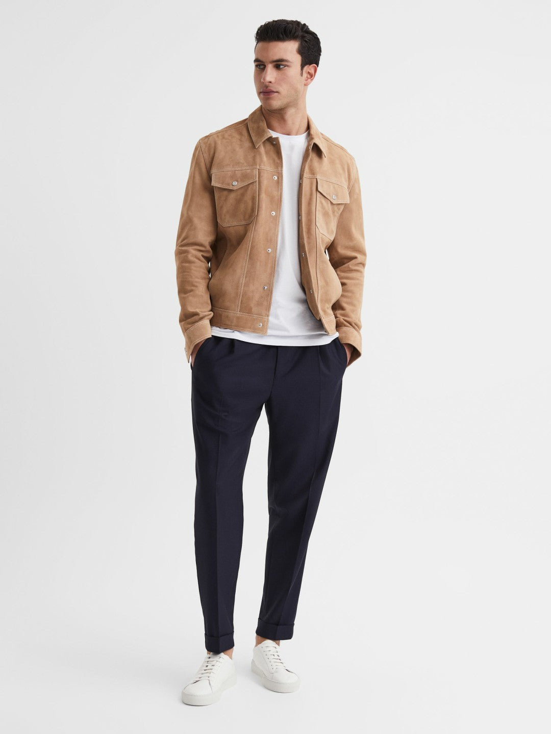 Leather Low-Top Trainers White | Mens