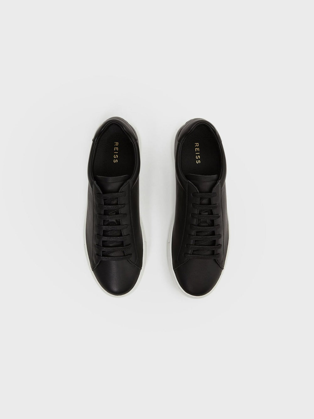 Leather Low-Top Trainers Black | Mens