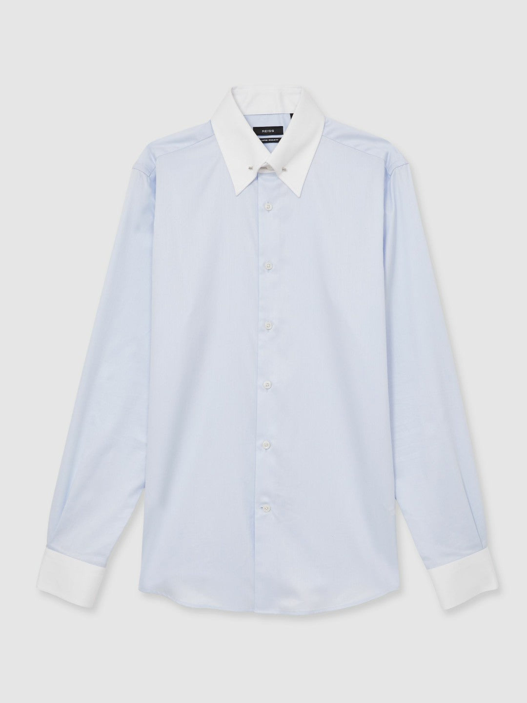 Regular-Fit Cotton Pin-Collar Shirt Contrast S Blue | Mens