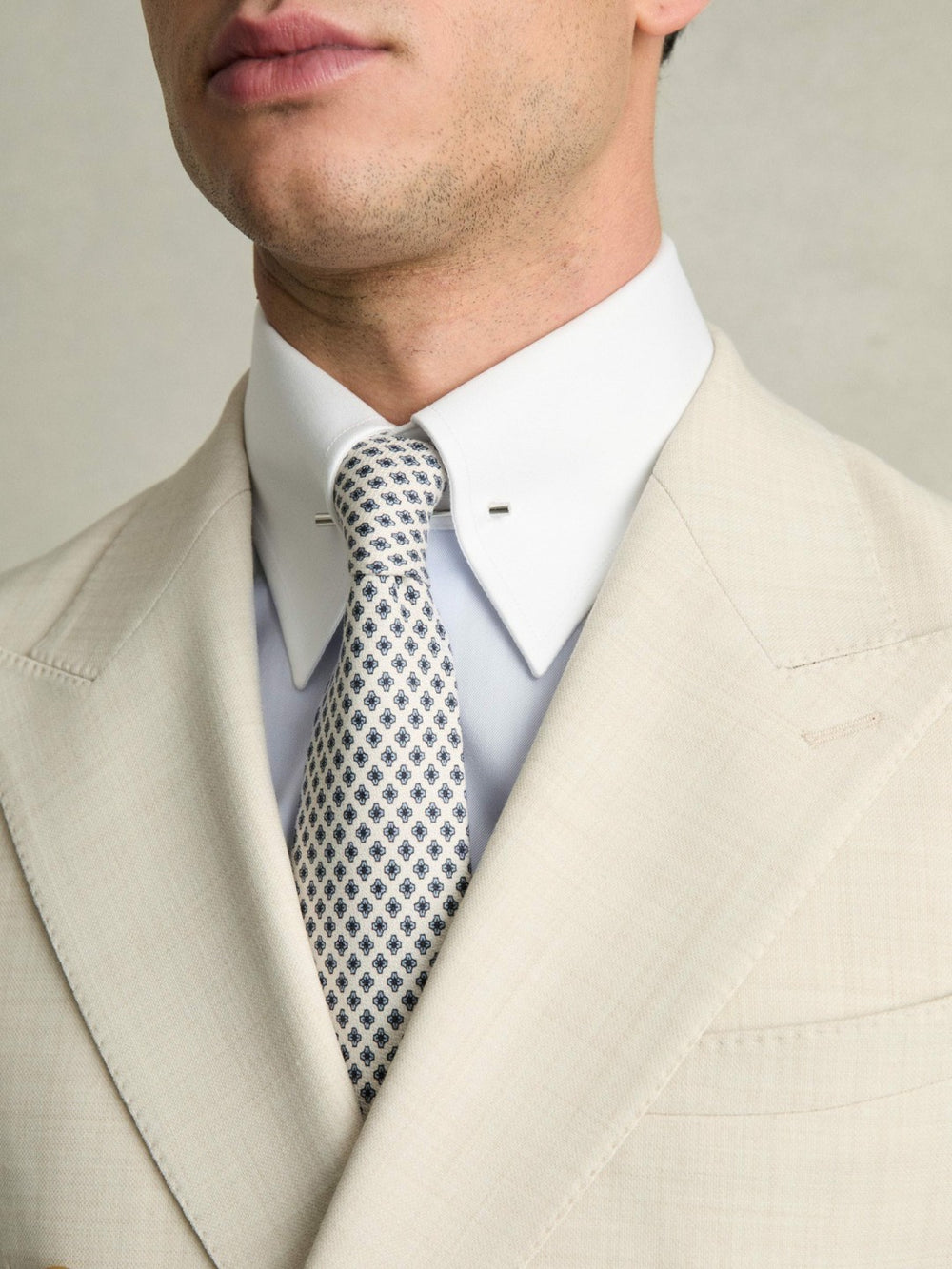 Regular-Fit Cotton Pin-Collar Shirt Contrast S Blue | Mens