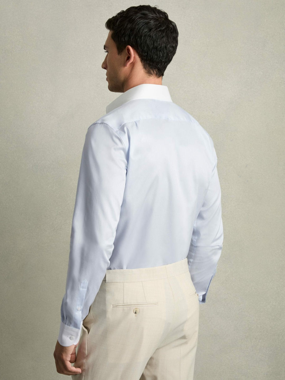 Regular-Fit Cotton Pin-Collar Shirt Contrast S Blue | Mens