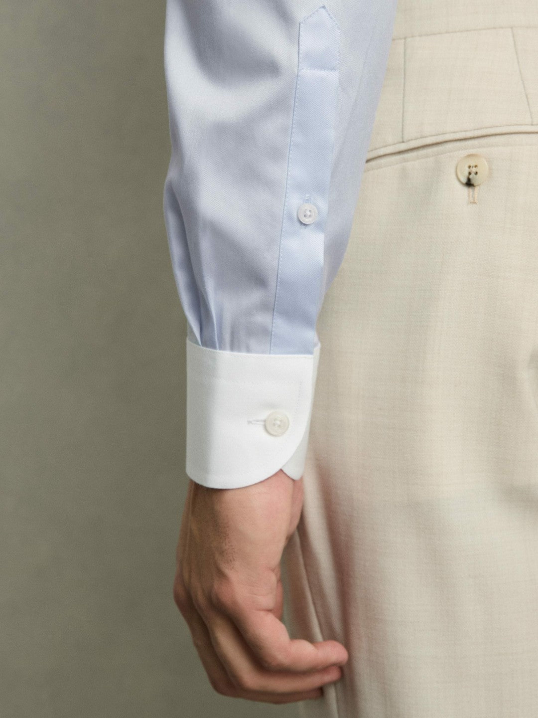 Regular-Fit Cotton Pin-Collar Shirt Contrast S Blue | Mens