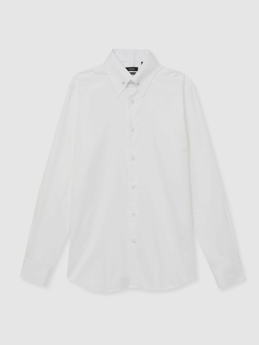 Regular-Fit Cotton Pin-Collar Shirt White | Mens