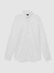 Regular-Fit Cotton Pin-Collar Shirt White | Mens