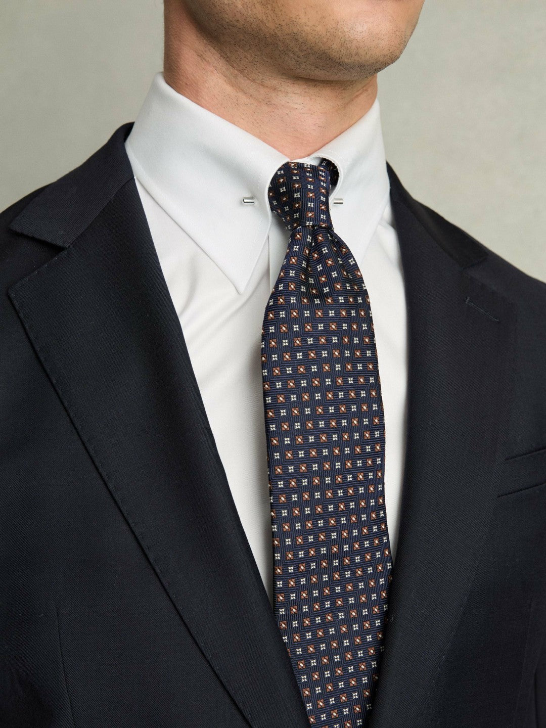Regular-Fit Cotton Pin-Collar Shirt White | Mens