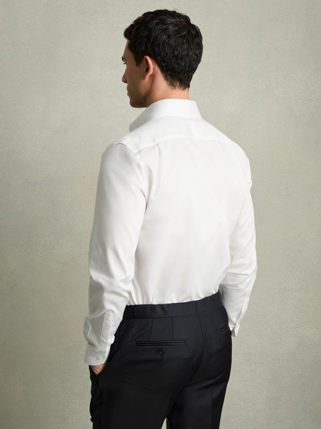 Regular-Fit Cotton Pin-Collar Shirt White | Mens