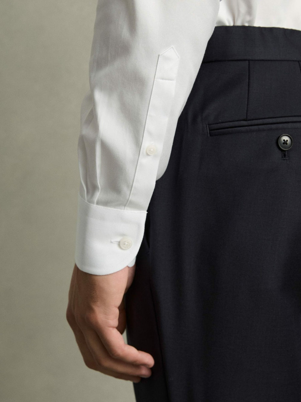 Regular-Fit Cotton Pin-Collar Shirt White | Mens