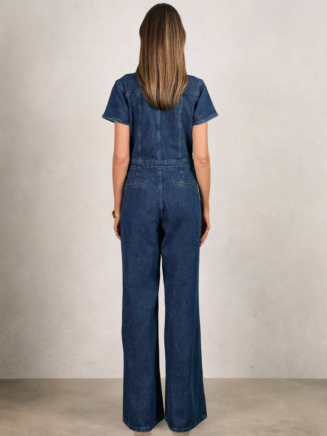 Good American Wide-Leg Denim Jumpsuit Dark Indigo | Womens