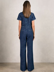Good American Wide-Leg Denim Jumpsuit Dark Indigo | Womens