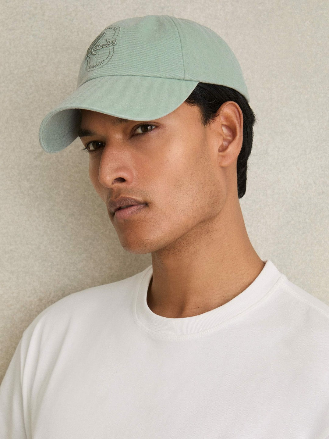 Cotton Logo-Embroidered Baseball Cap Washed Green | Mens