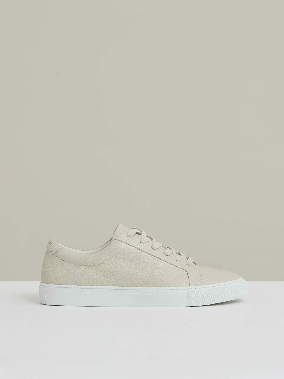 Tumbled-Leather Low-Top Trainers Off White | Mens