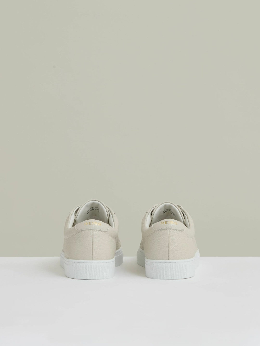 Tumbled-Leather Low-Top Trainers Off White | Mens