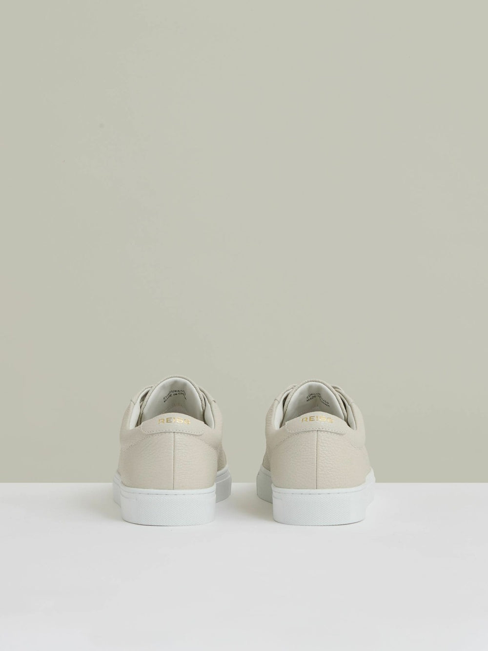 Tumbled-Leather Low-Top Trainers Off White | Mens