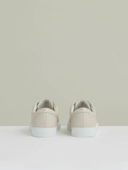 Tumbled-Leather Low-Top Trainers Off White | Mens