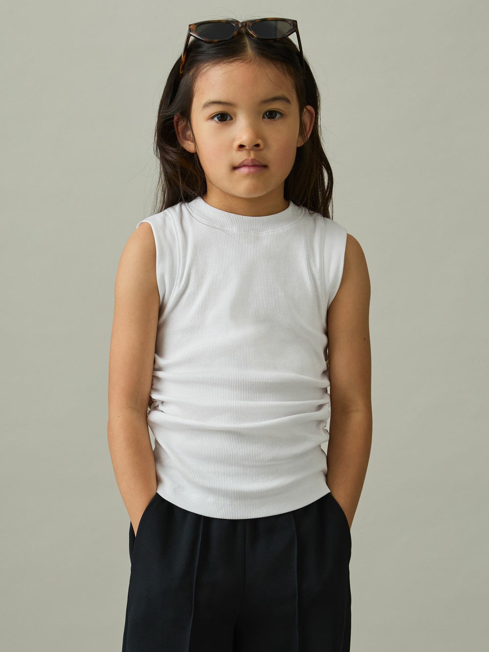 4-9 yrs Ruched Vest Top White | Children