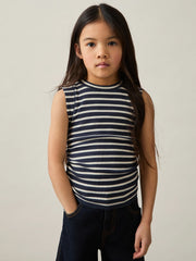 9-13 yrs Ruched Vest Top Navy/White | Children