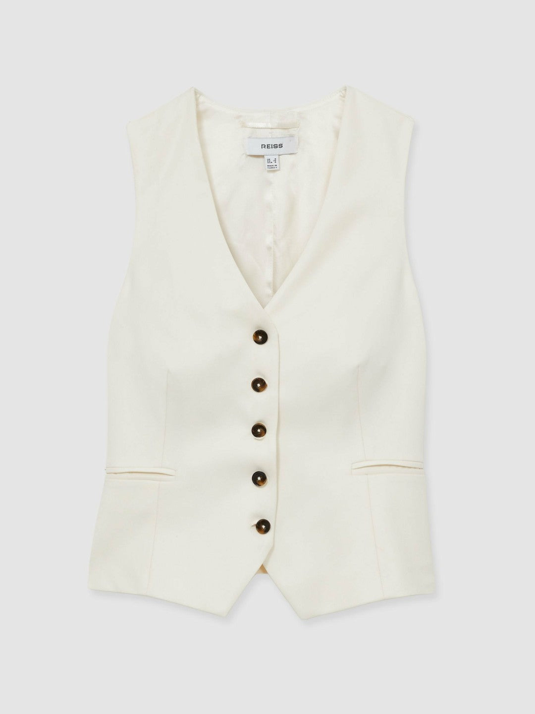 Single Breasted Tailored Waistcoat Cream | Womens