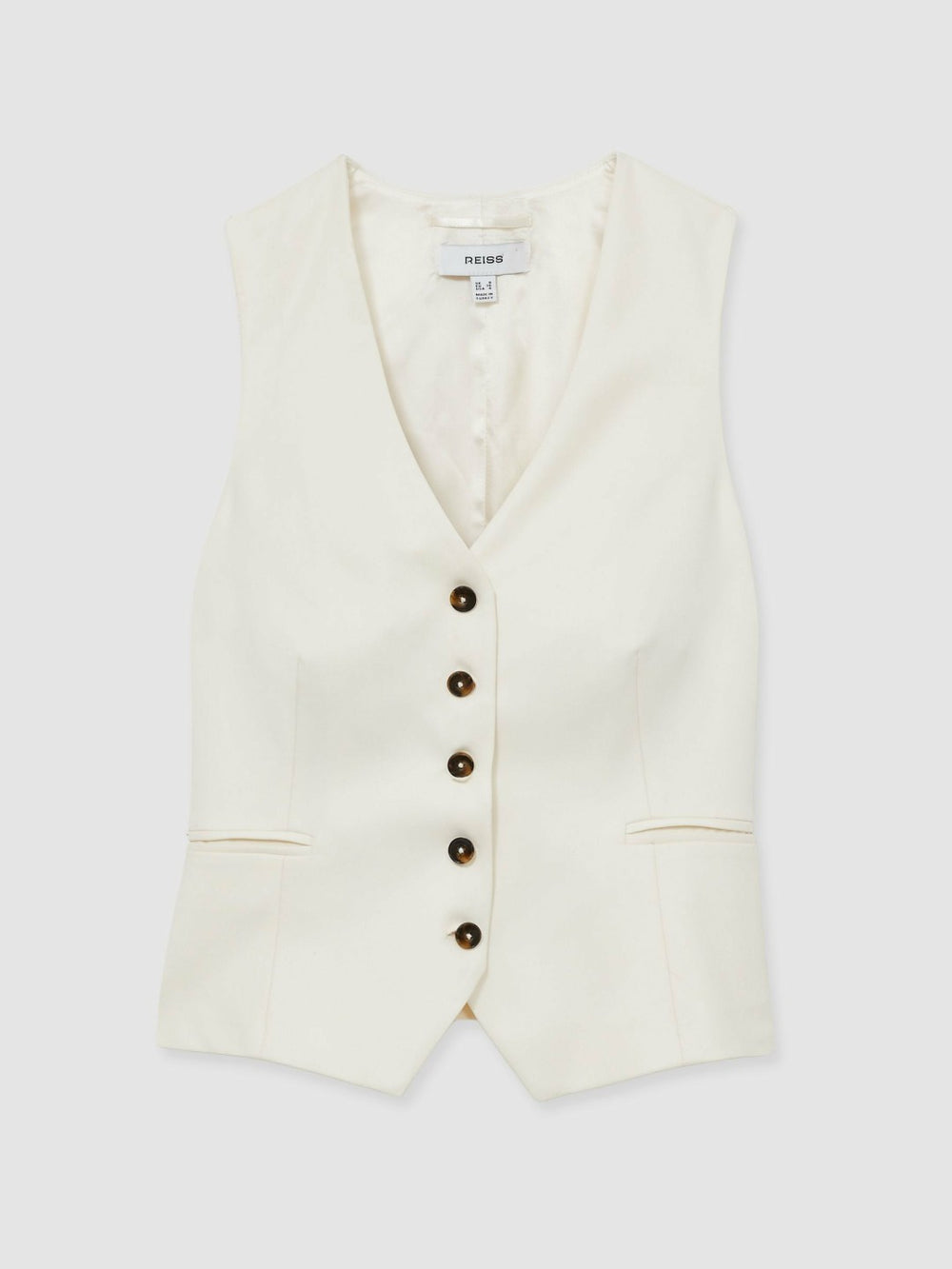 Single Breasted Tailored Waistcoat Cream | Womens
