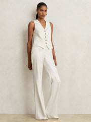 Single Breasted Tailored Waistcoat Cream | Womens