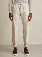 Drawstring Technical Cuffed Trousers Stone | Mens