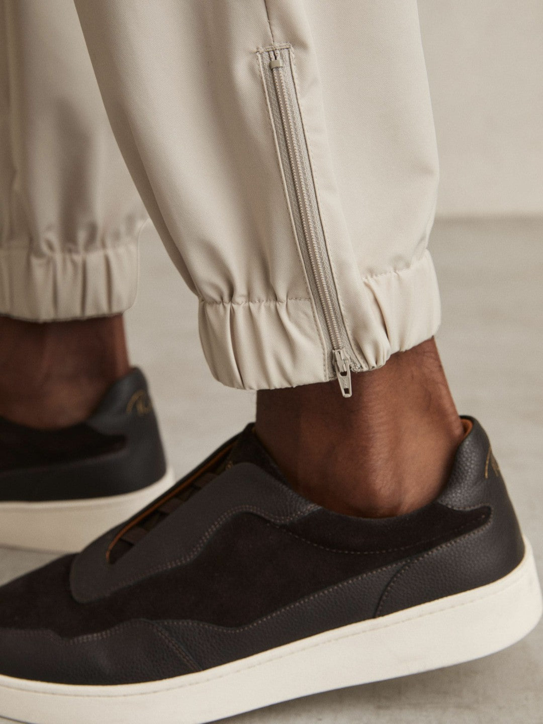 Drawstring Technical Cuffed Trousers Stone | Mens
