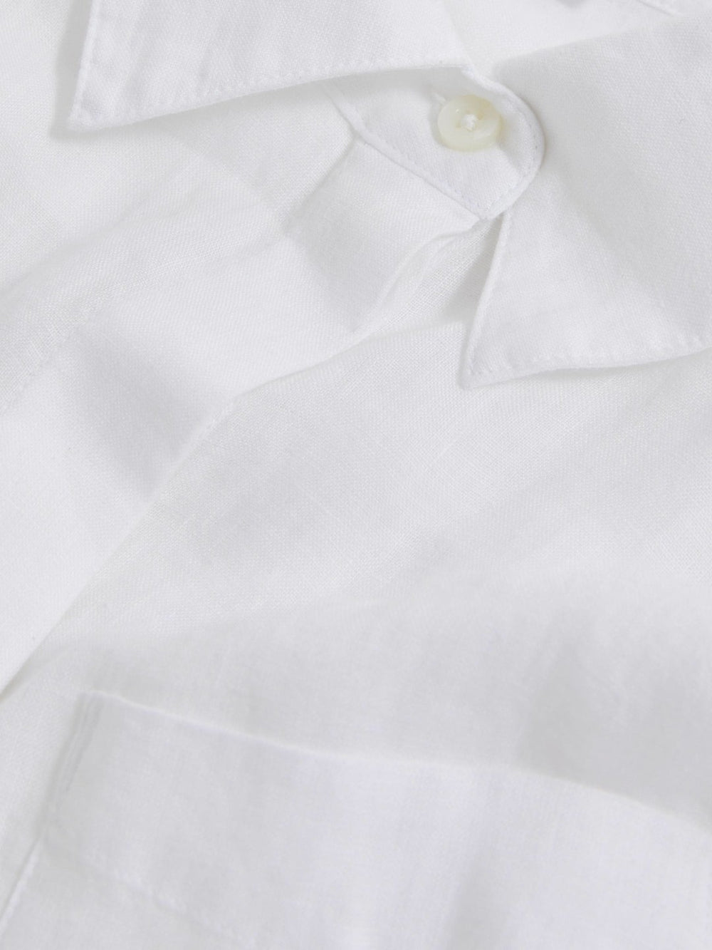 Linen Button-Through Shirt White | Womens
