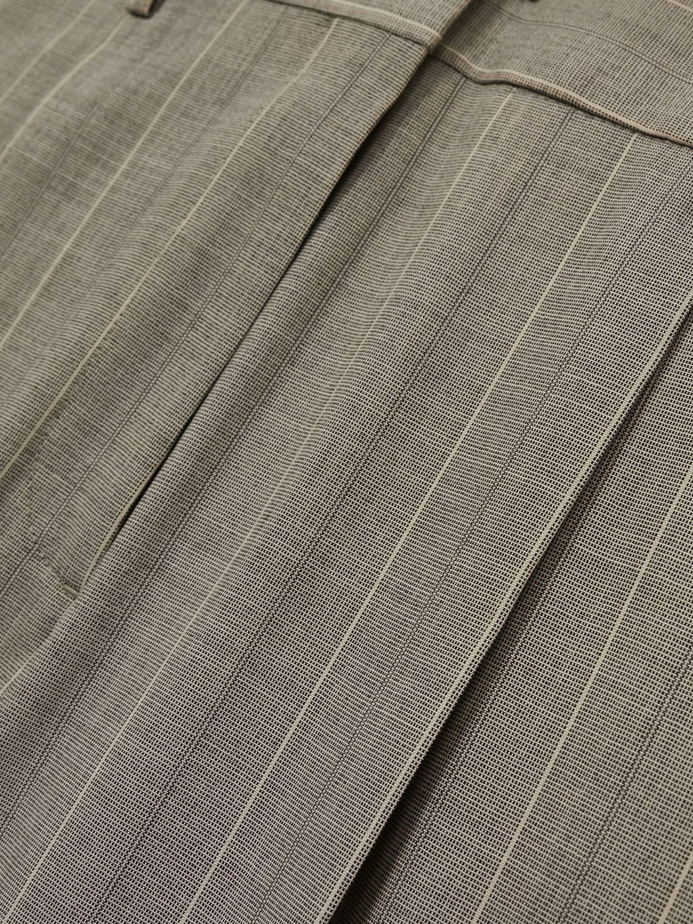 Wool-Blend Wide-Leg Pinstripe Trousers Grey | Womens