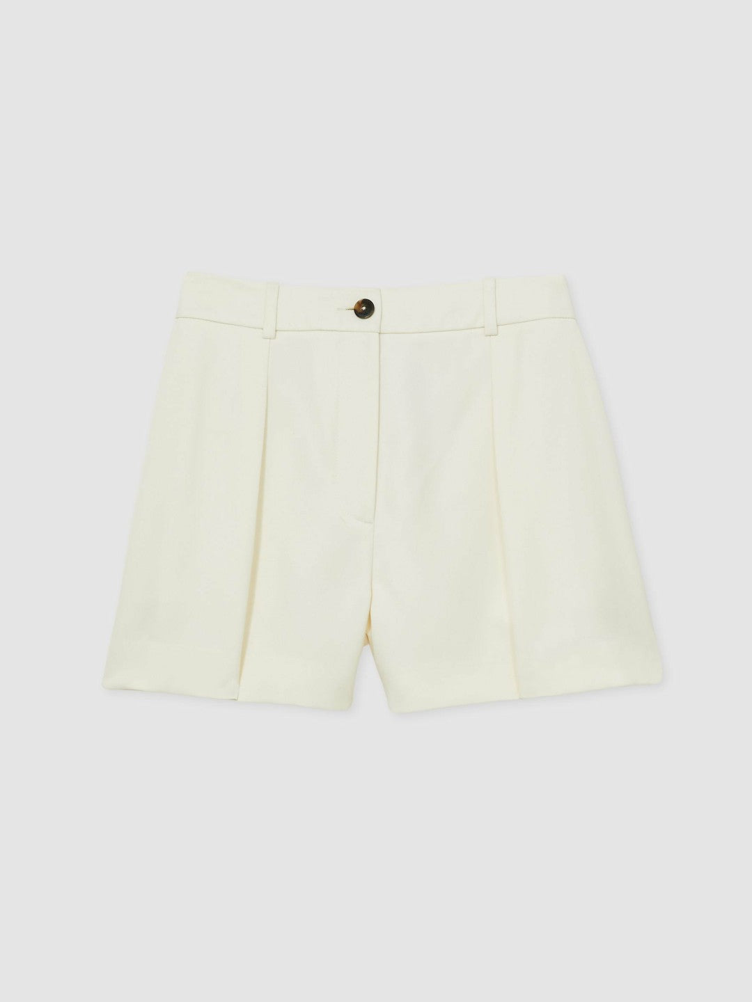 Single-Pleat Tailored Shorts Cream | Womens