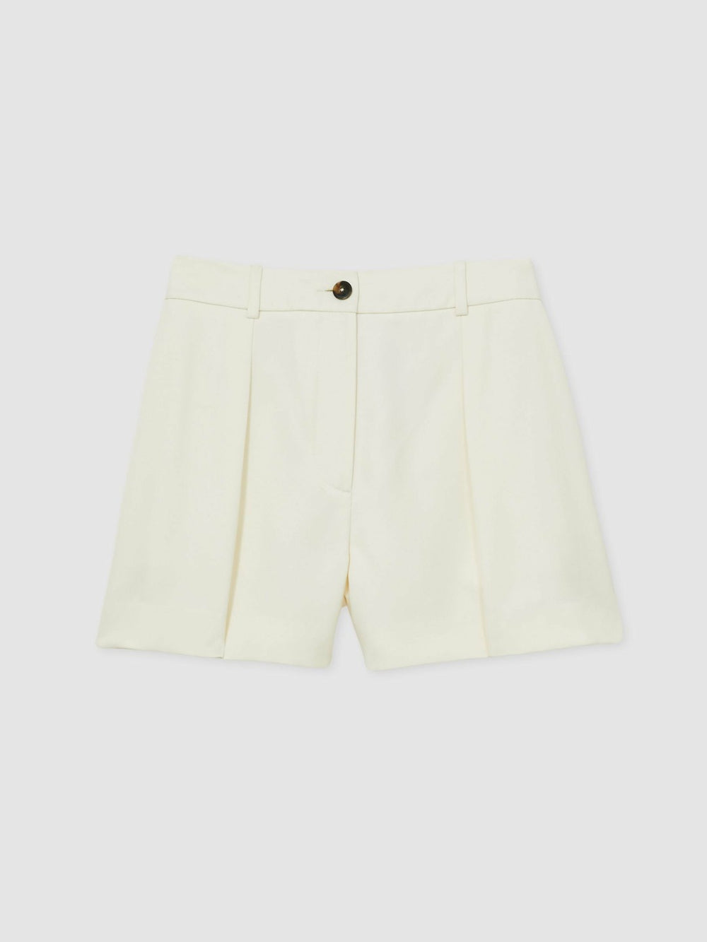 Single-Pleat Tailored Shorts Cream | Womens