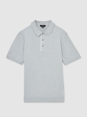 Contrast-Placket Polo Shirt With Cotton Washed Sage Green | Mens