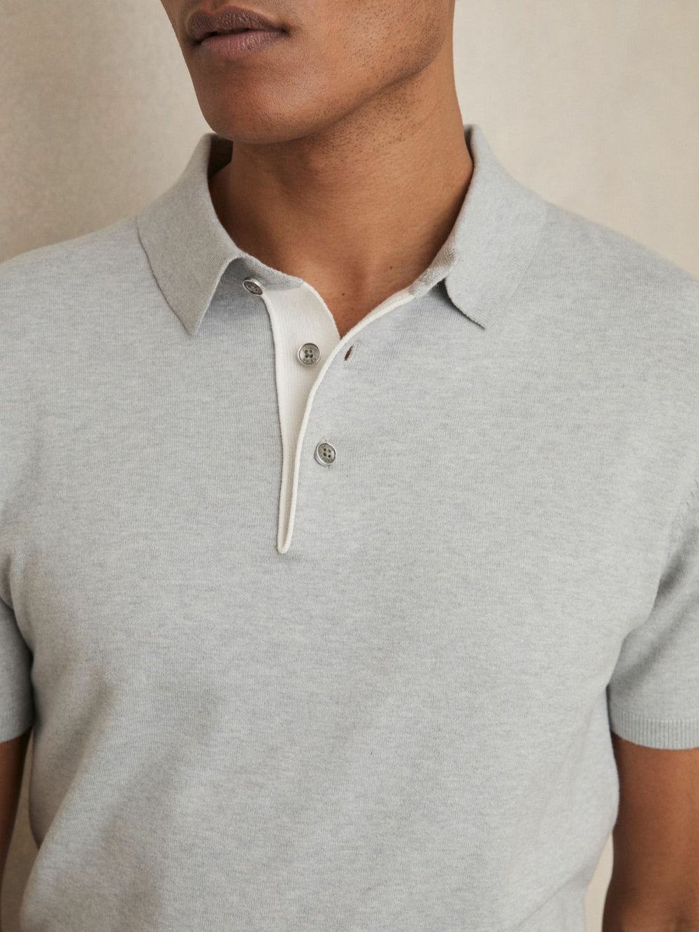 Contrast-Placket Polo Shirt With Cotton Washed Sage Green | Mens