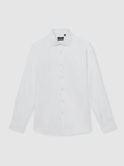 Regular Fit Cotton Sateen Shirt White | Mens