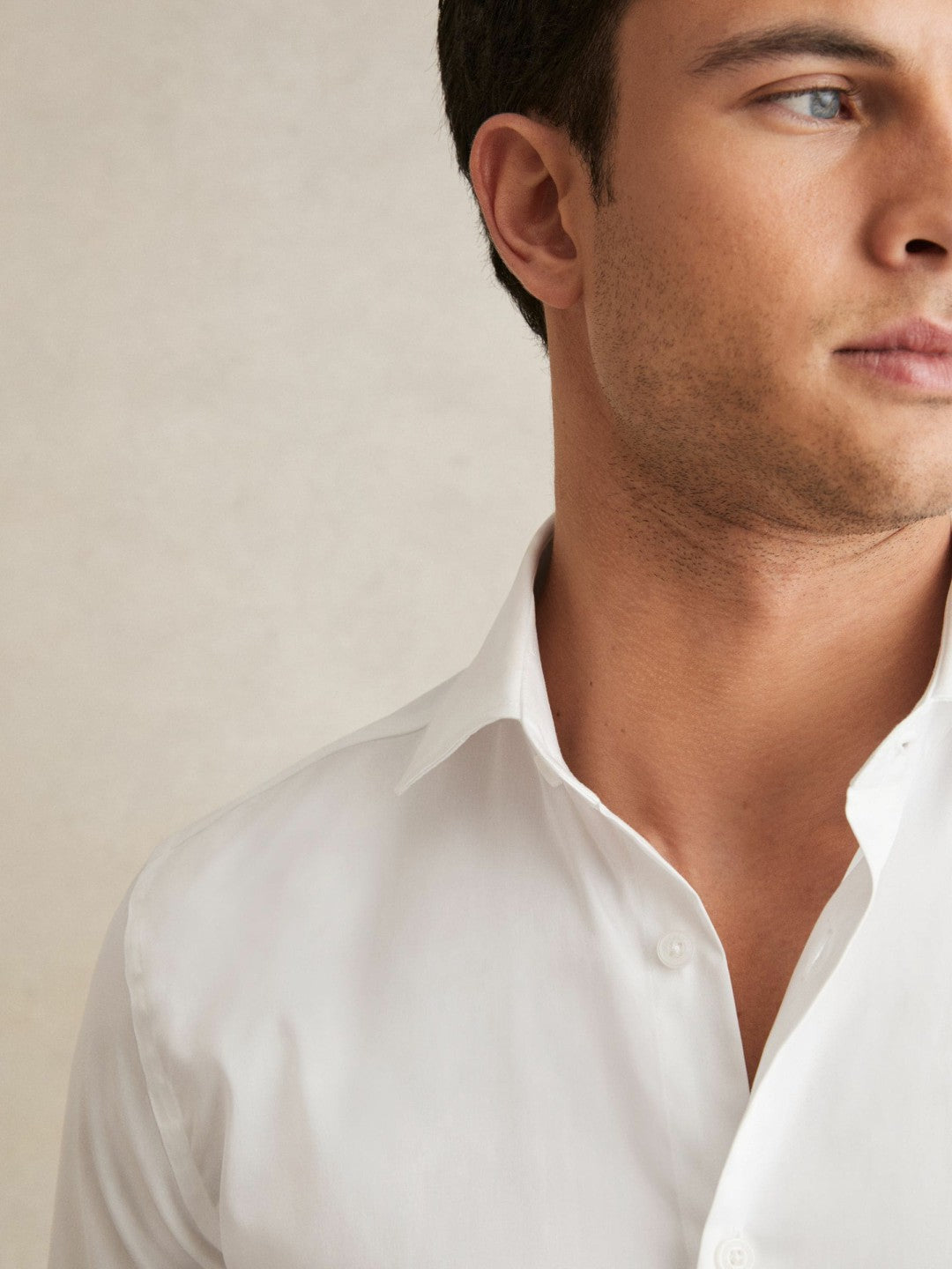 Regular Fit Cotton Sateen Shirt White | Mens