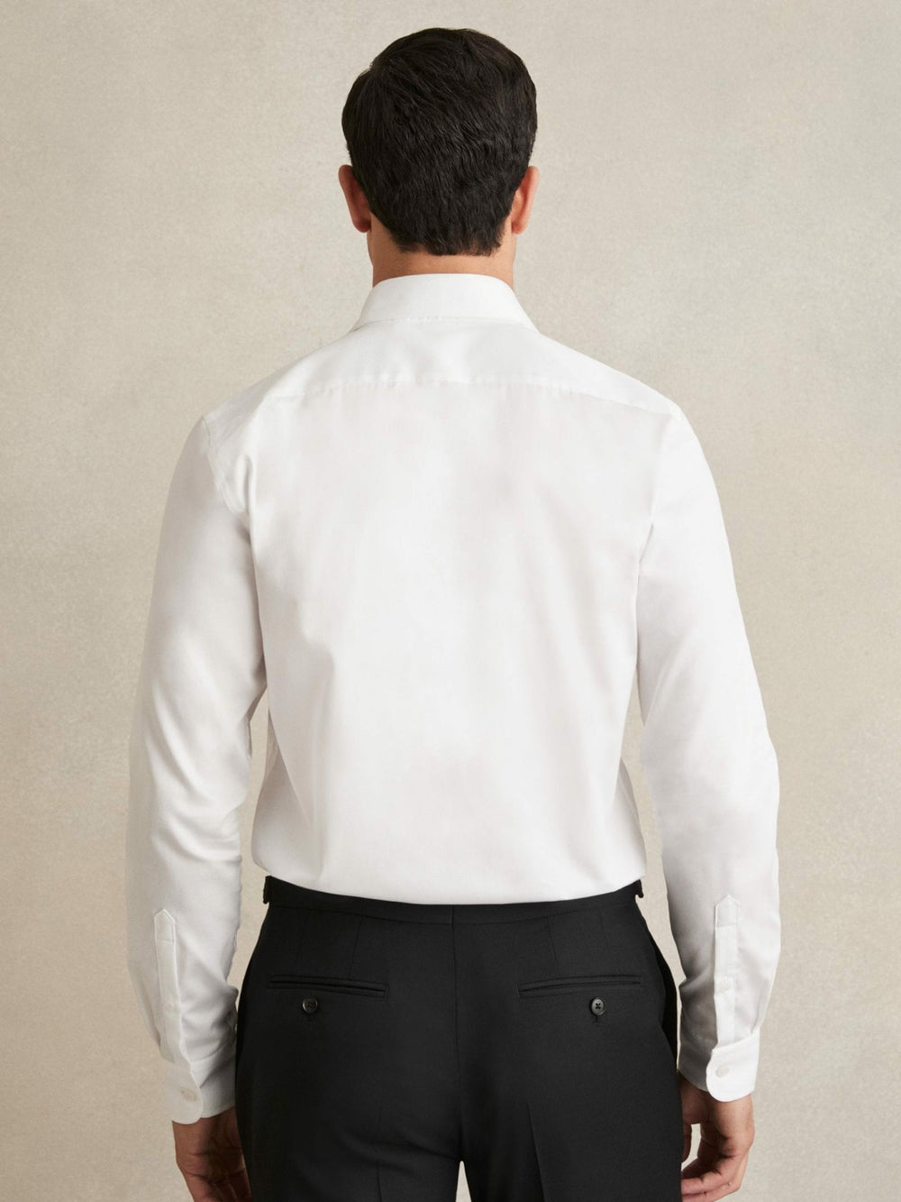 Regular Fit Cotton Sateen Shirt White | Mens