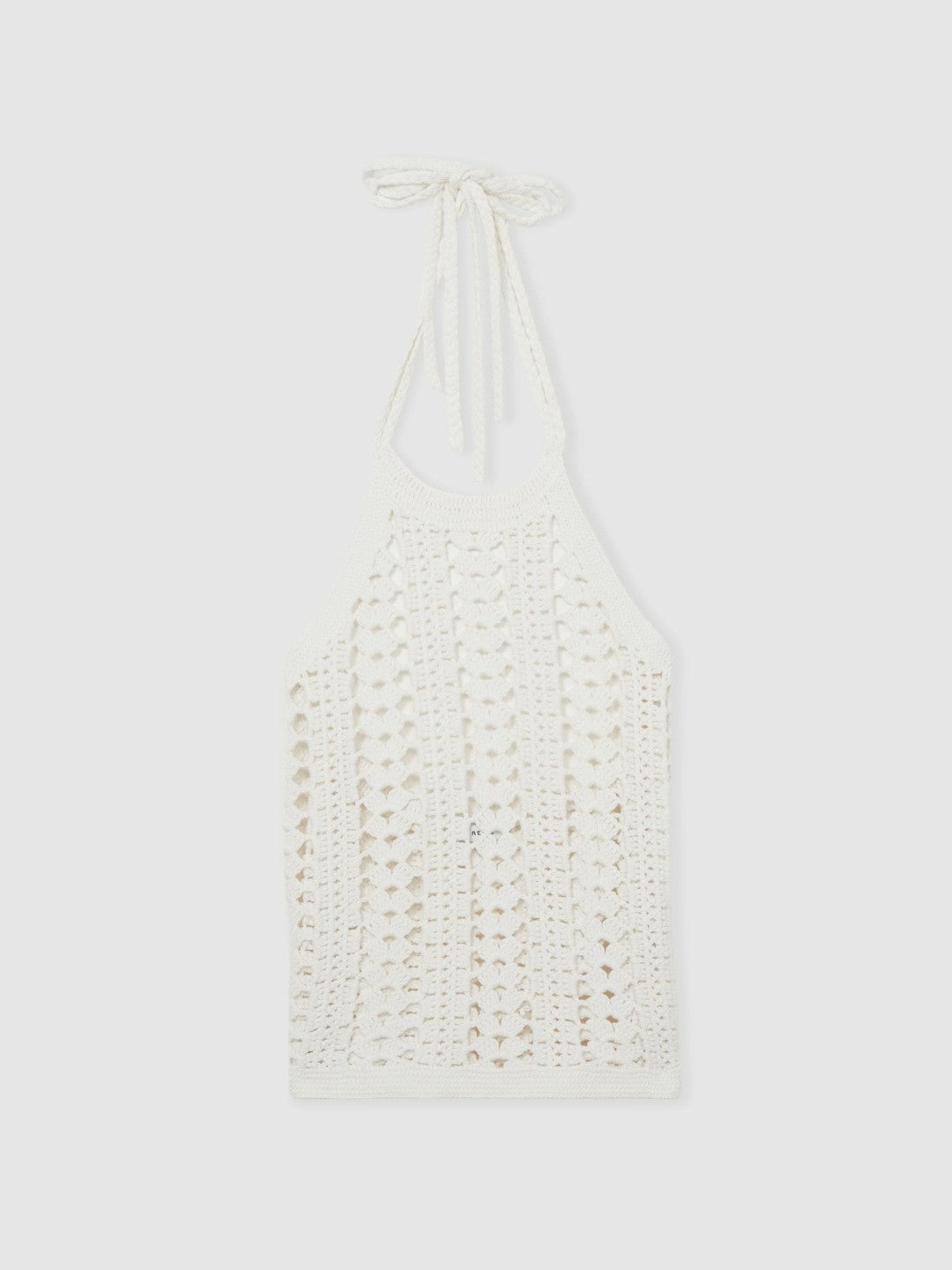 Cotton Crochet Halterneck Vest Top White | Womens