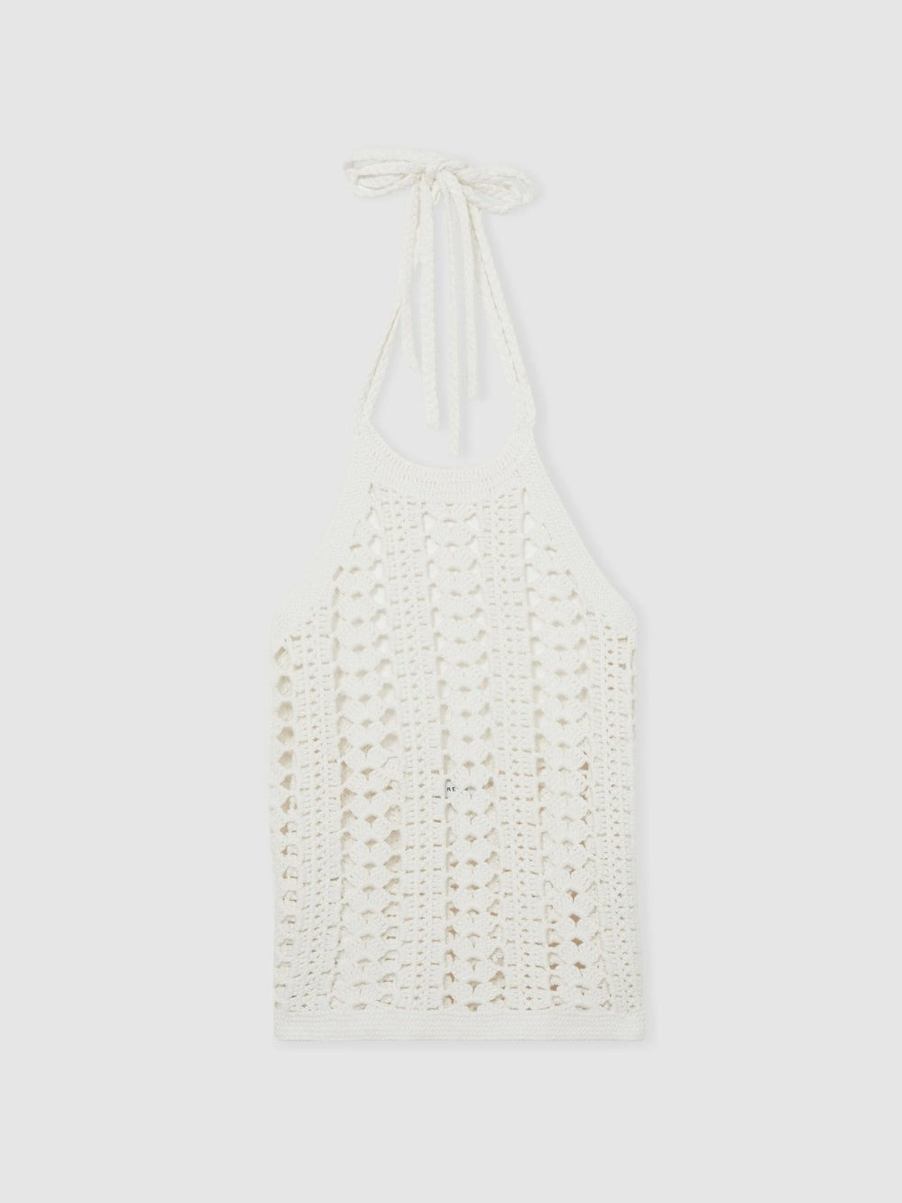 Cotton Crochet Halterneck Vest Top White | Womens