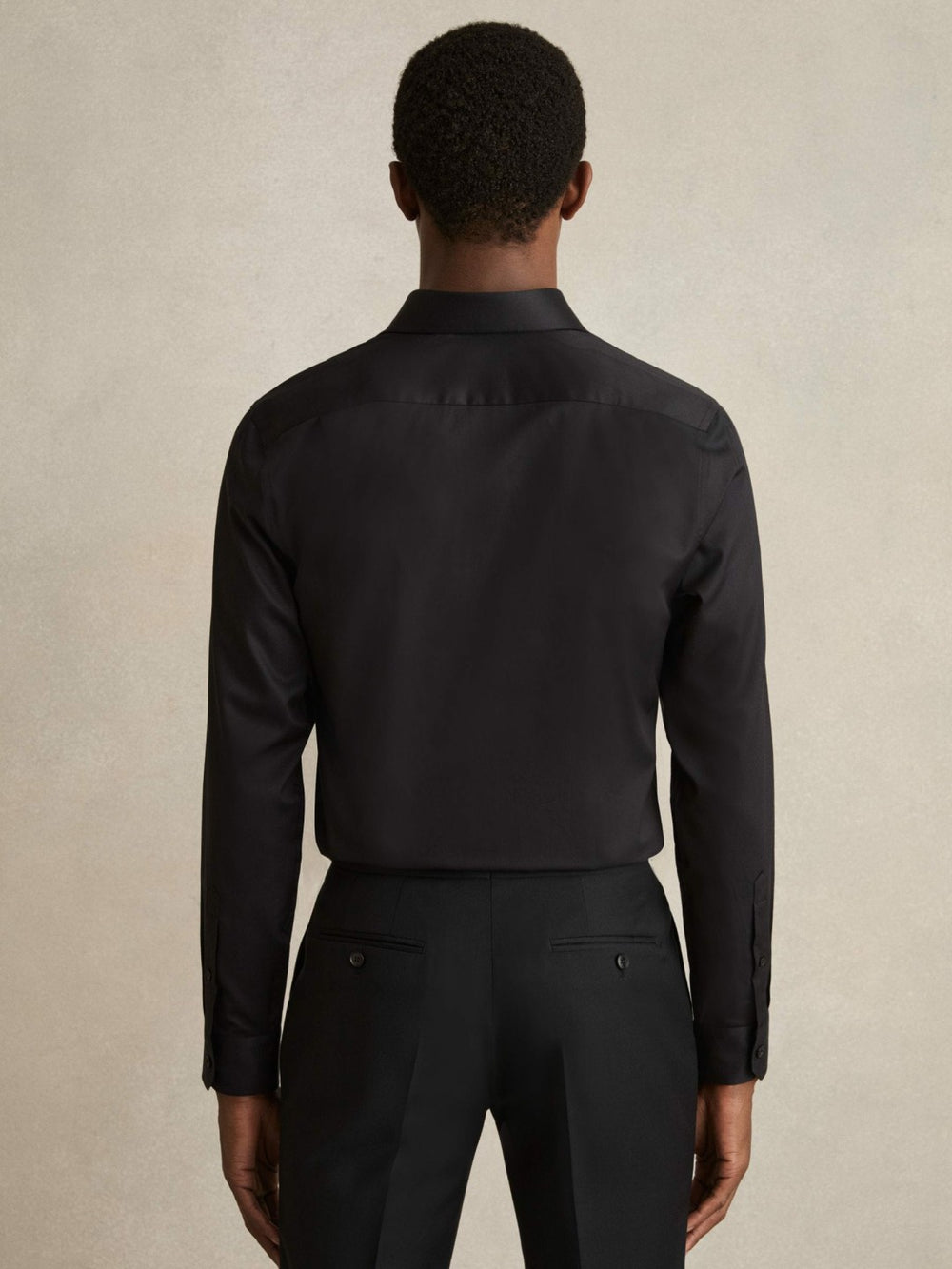 Regular Fit Cotton-Twill Two-Fold Shirt Slim-Fit Black | Mens