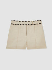 Linen Whipstitch Shorts Neutral | Womens