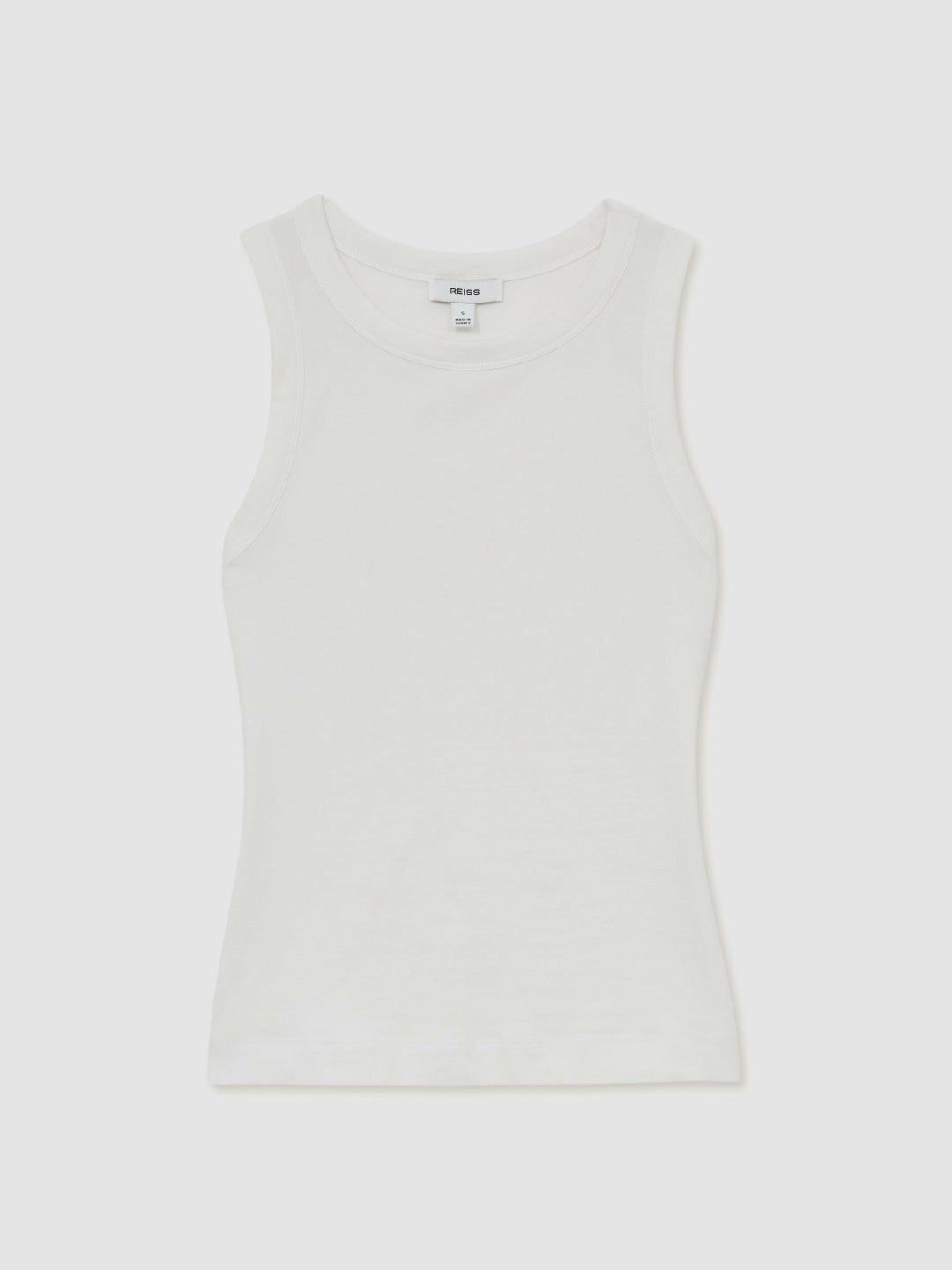 Stretch-Cotton Racerback Vest White | Womens