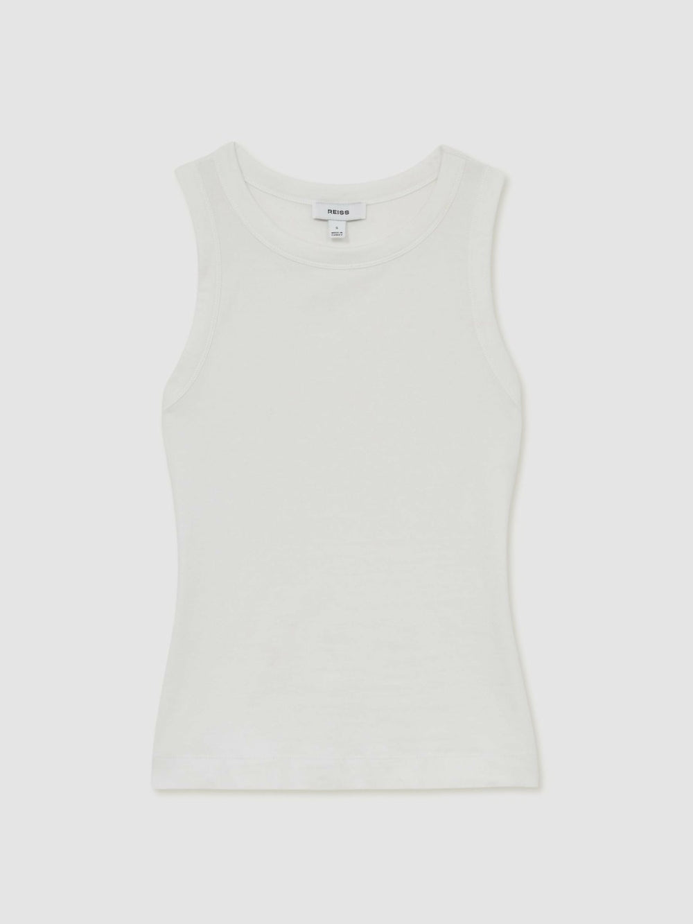 Stretch-Cotton Racerback Vest White | Womens