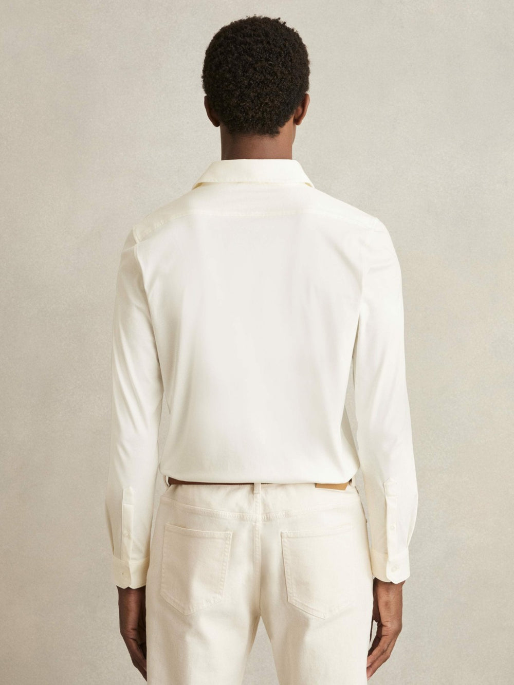 Cotton-Jersey Button-Through Shirt Ecru | Mens