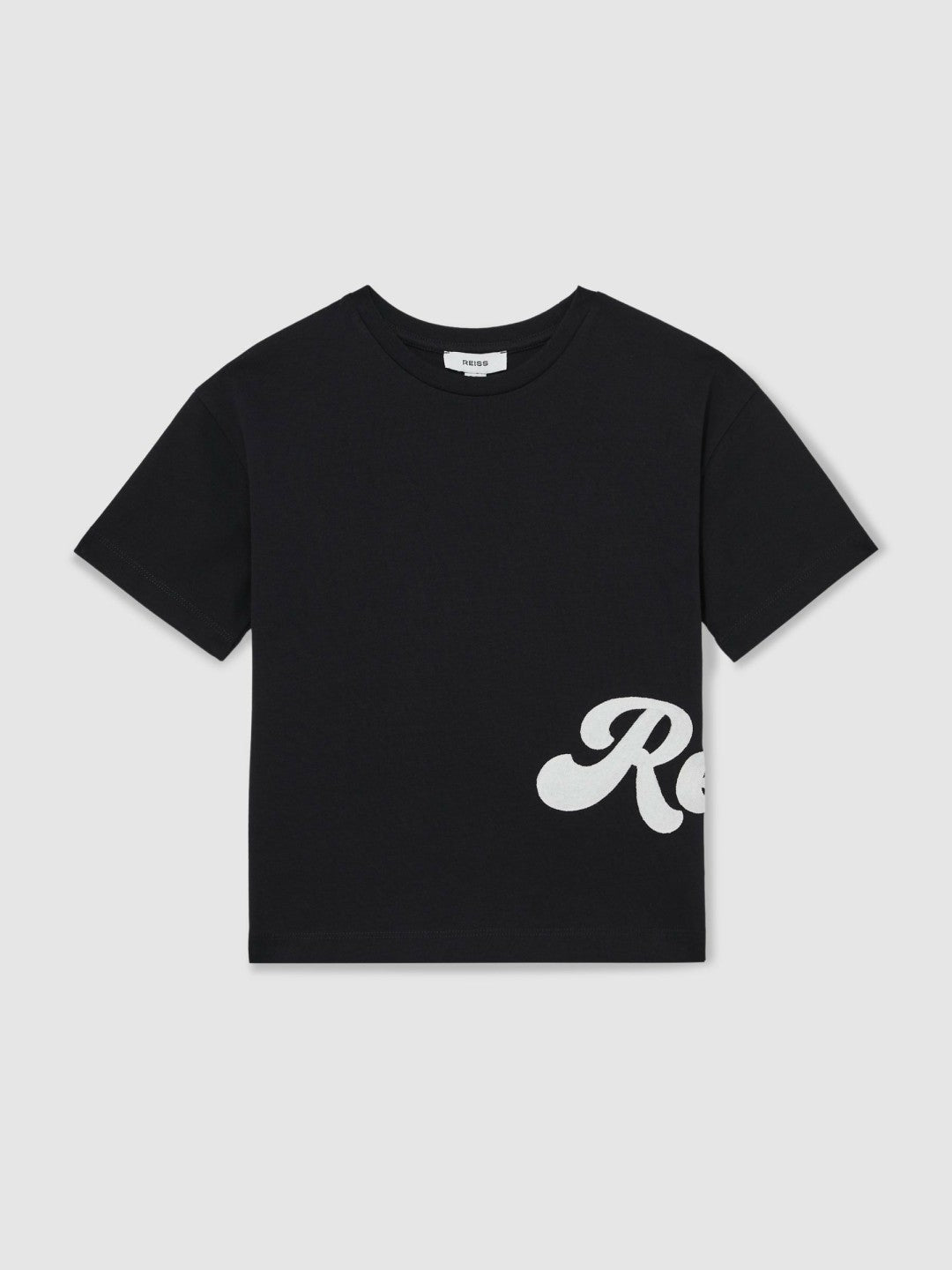 9-13 yrs Cotton Script-Logo Oversized T-Shirt Navy | Children