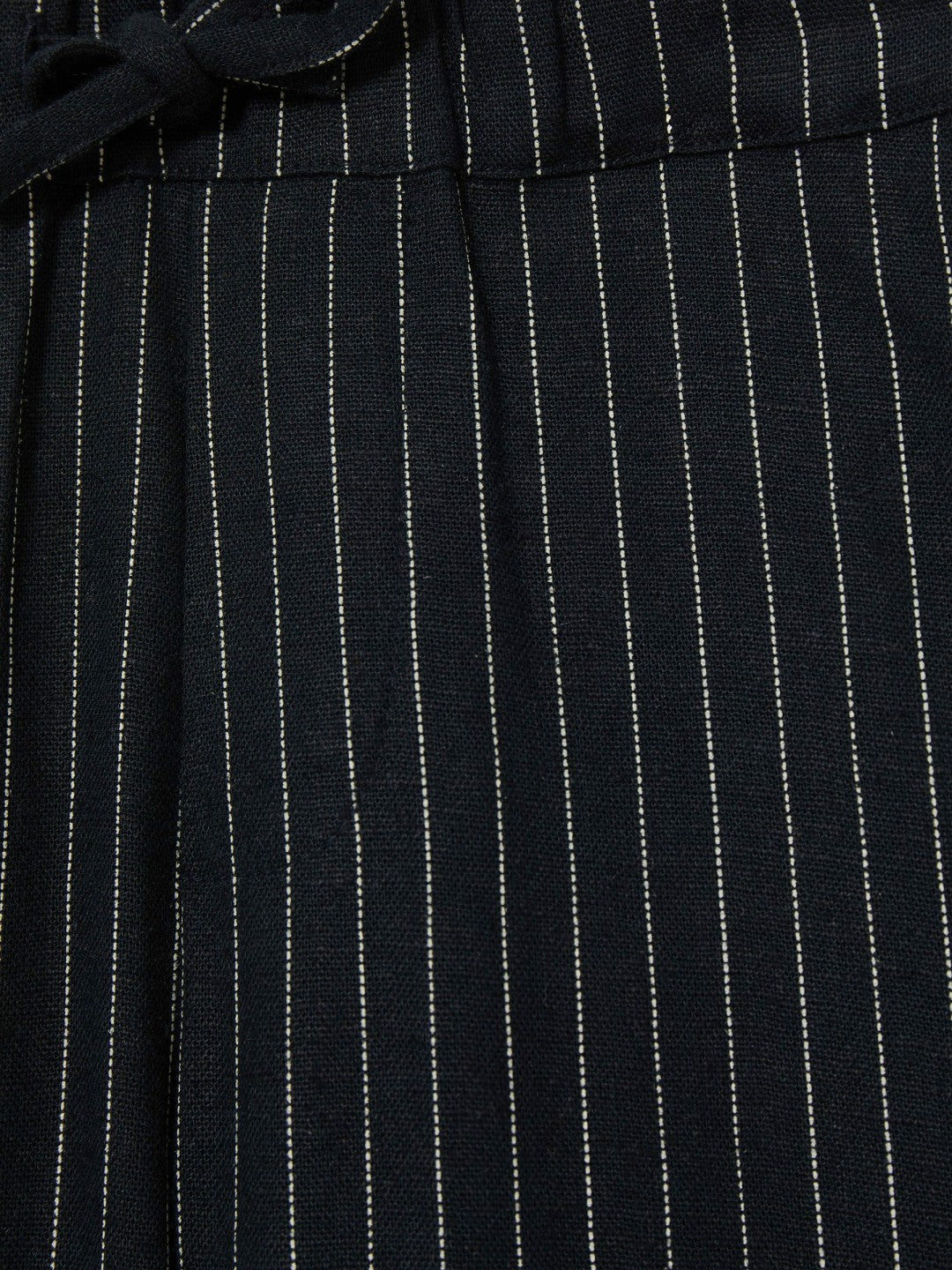 Linen-Blend Drawstring Trousers Navy Stripe | Children