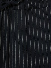 Linen-Blend Drawstring Trousers Navy Stripe | Children