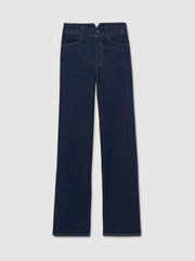 Paige High Rise Wide Leg Jeans Edinburgh Dark Blue | Womens