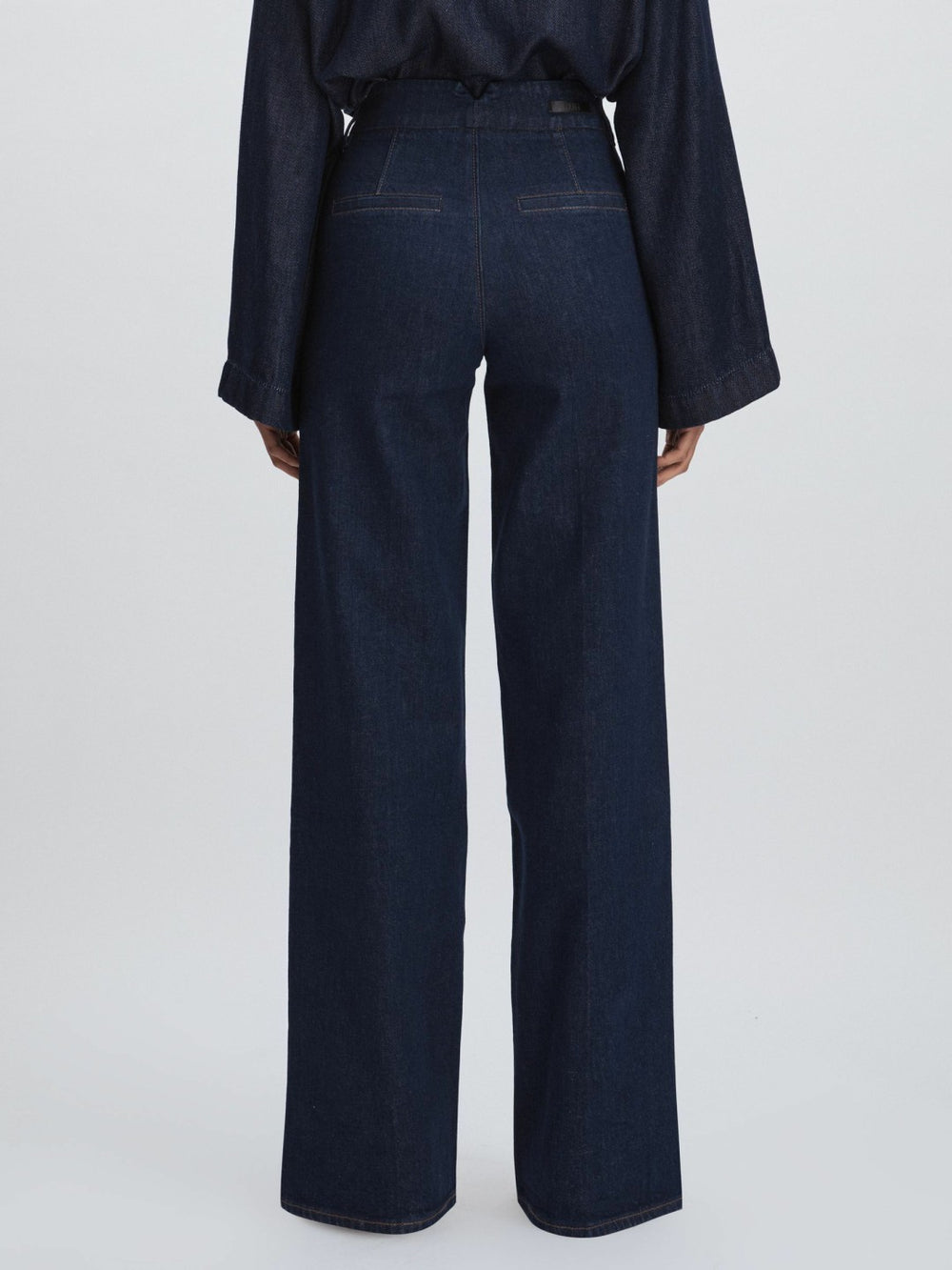Paige High Rise Wide Leg Jeans Edinburgh Dark Blue | Womens