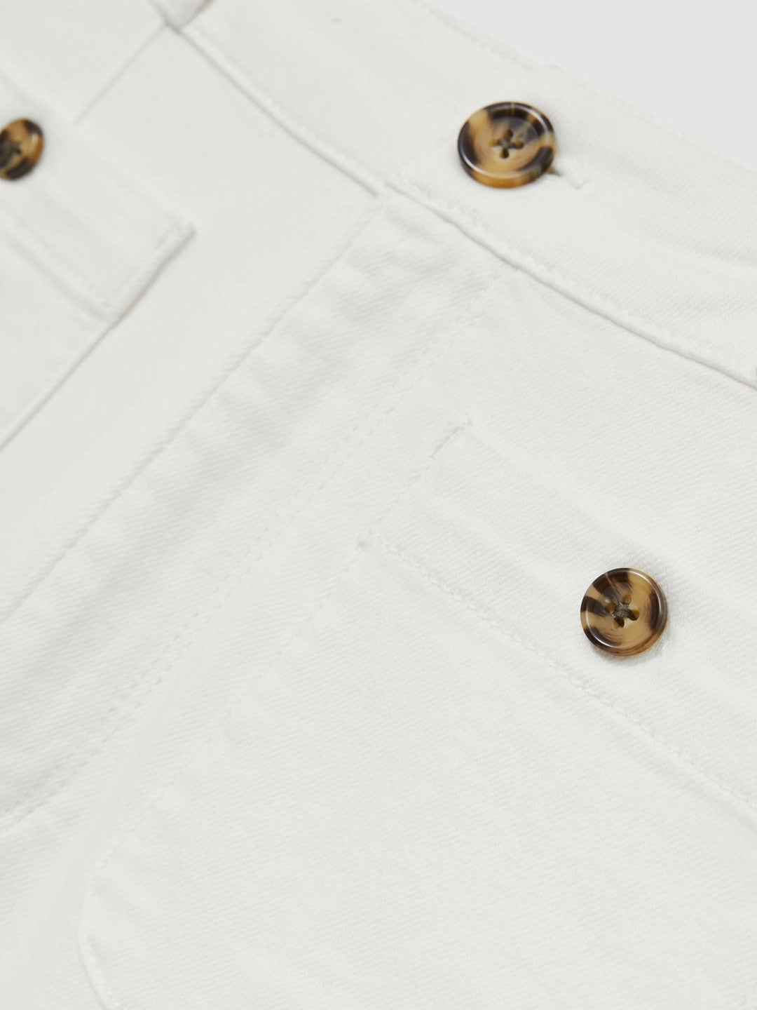 Paige Wide-Leg Patch Pocket Jeans Ecru | Womens