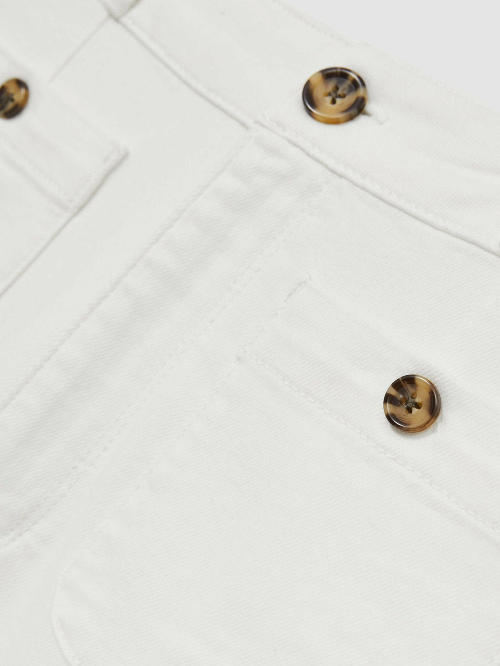 Paige Wide-Leg Patch Pocket Jeans Ecru | Womens