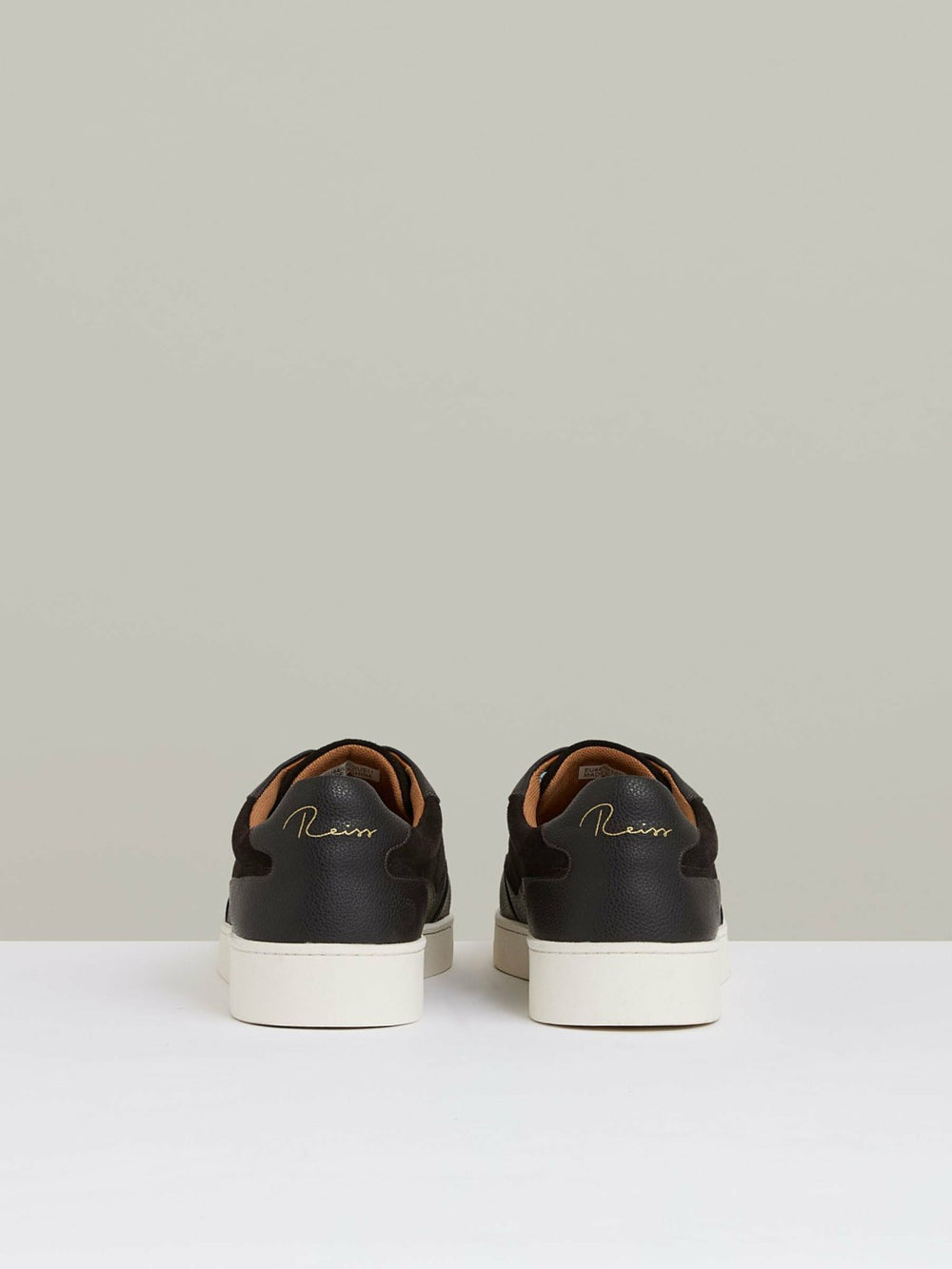 Leather Elasticated-Lace Trainers Espresso Brown | Mens