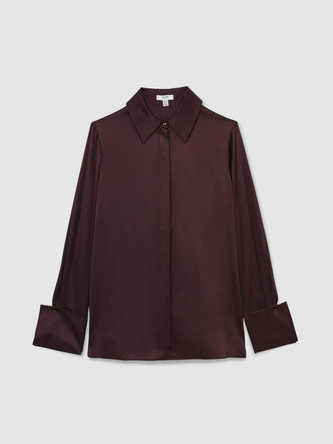 Silk Double-Cuff Button-Through Shirt Red | Womens